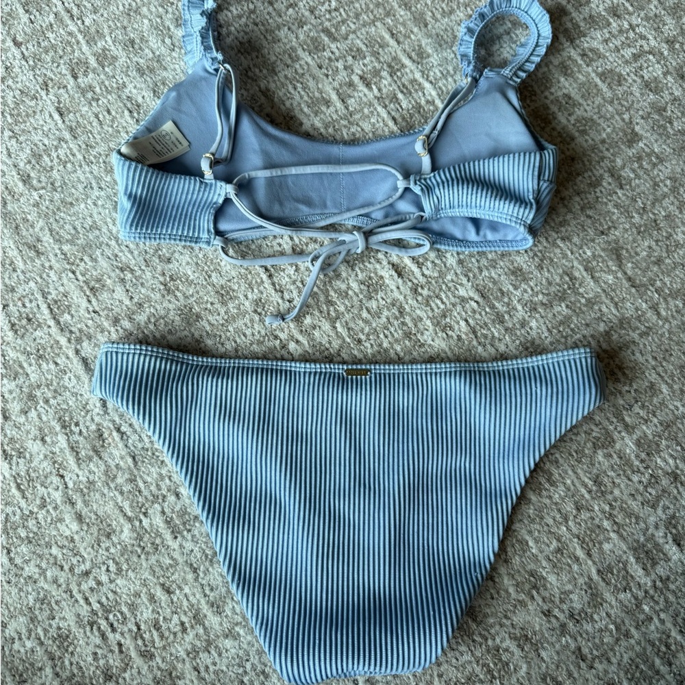 HOLLISTERLight Blue Ribbed Bikini Set - Picture 2 of 4